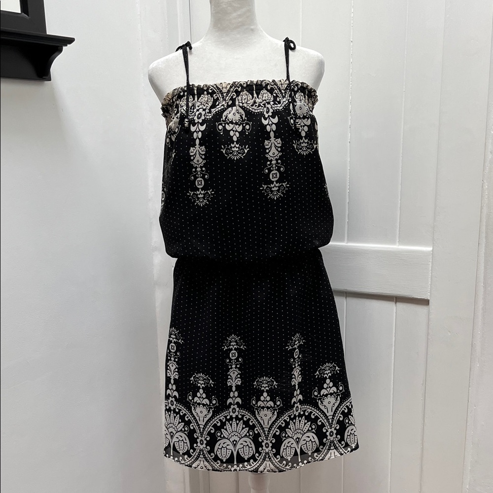 Love On A Hanger Black Spaghetti Strap Lined Knee Length Dress